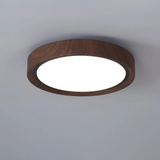 Laterne - Runde LED-Deckenlampe aus Holz