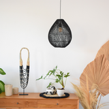 BohoLuxe - Rattan Deckenlampe Schwarz