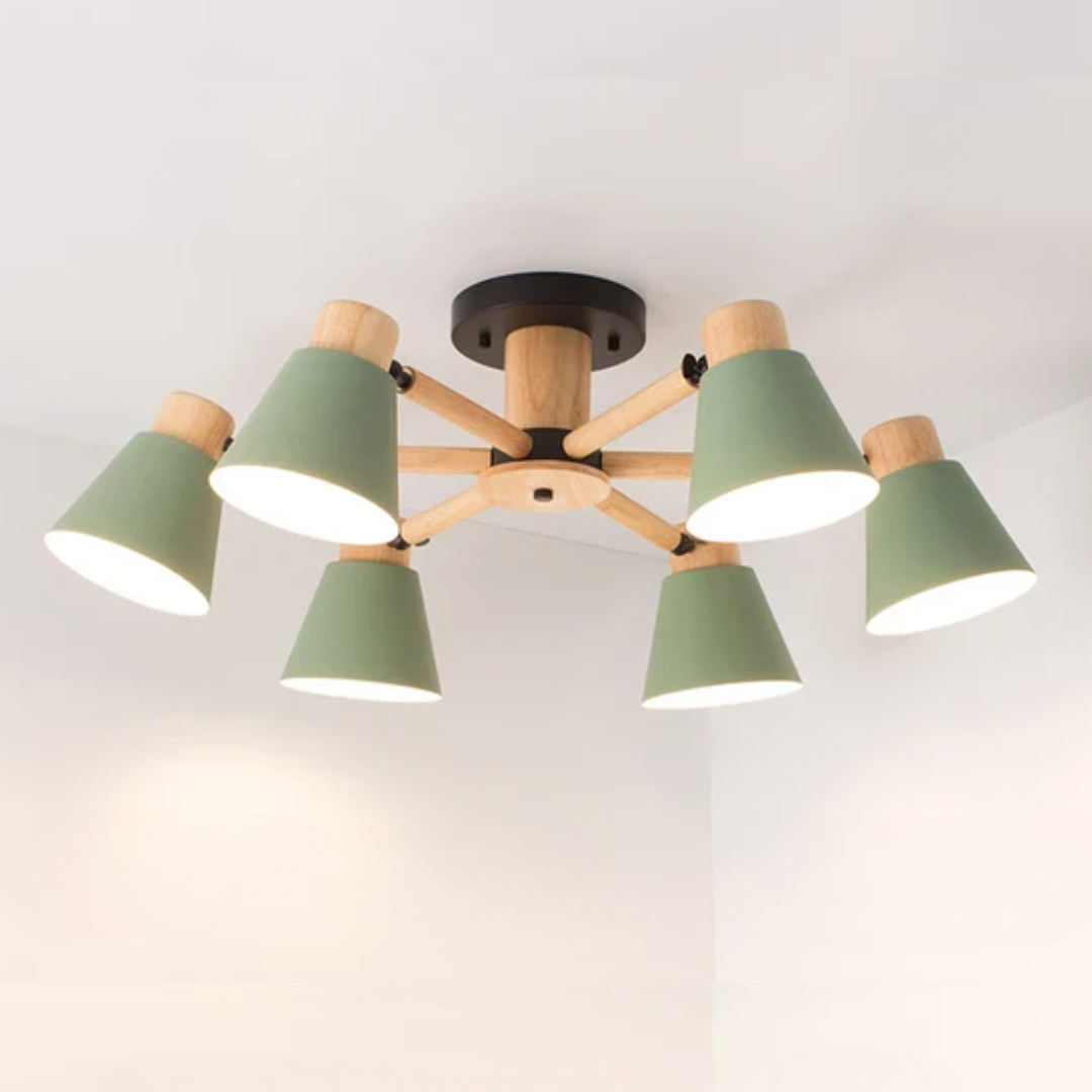 Fivra - LED-Deckenlampe mit Holzrahmen
