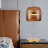MystiGlow – Tischlampe aus Rauchglas