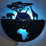 Vinyl - Giraffen Wanduhr
