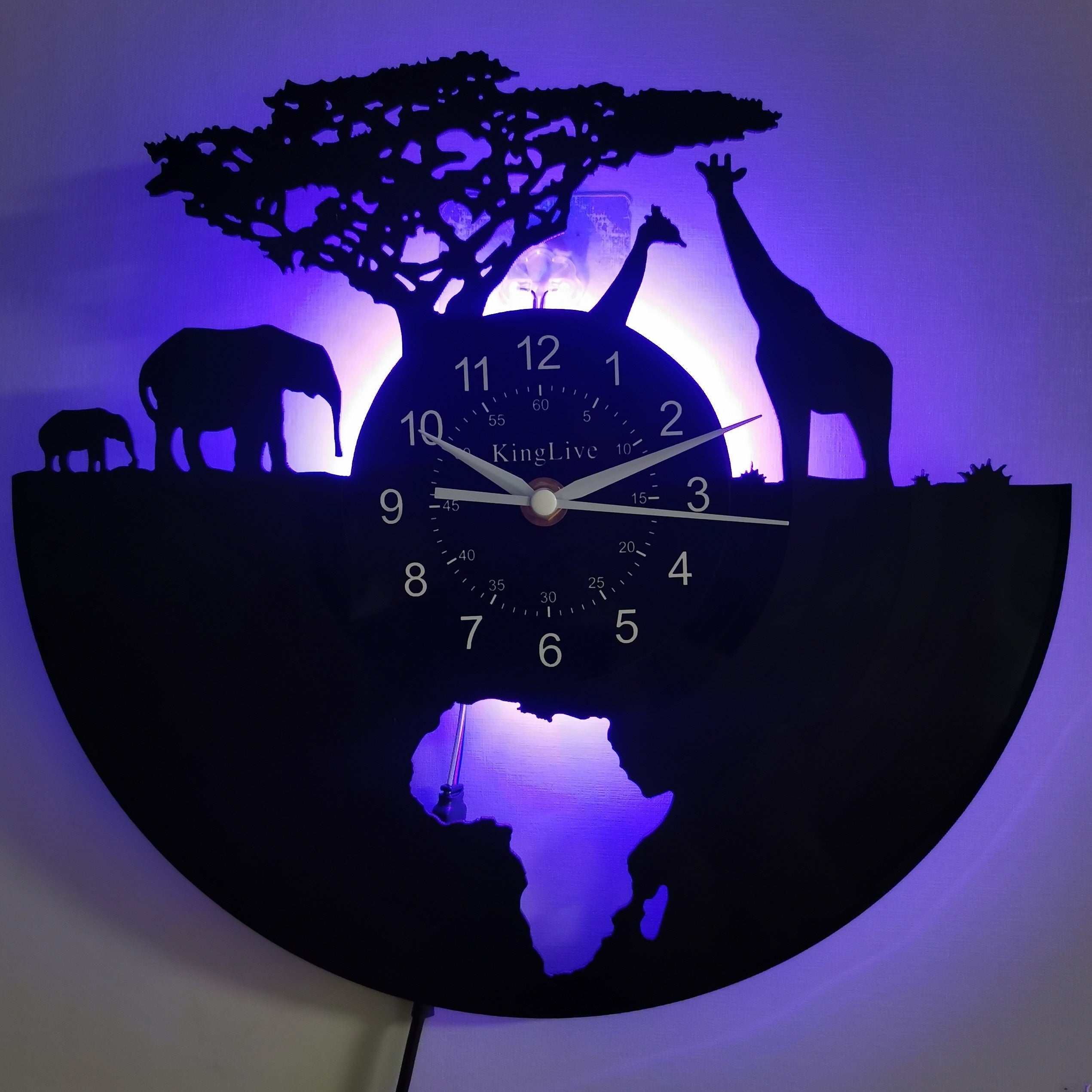 Vinyl - Giraffen Wanduhr