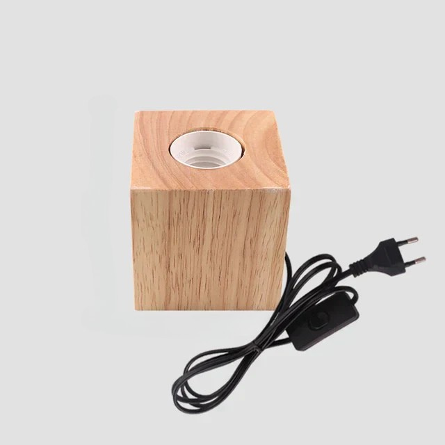 RetroWood – Holz Tischlampe