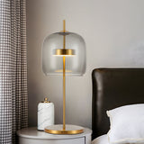 MystiGlow – Tischlampe aus Rauchglas