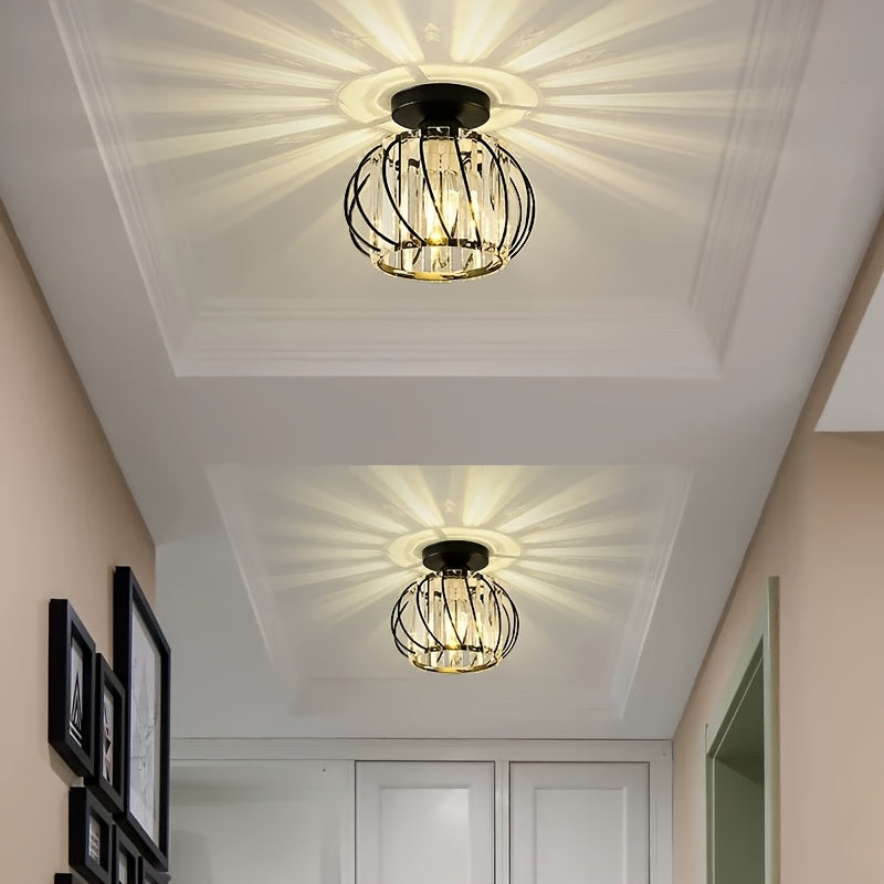 CrystalGlow – Deckenlampe Schwarz Gold