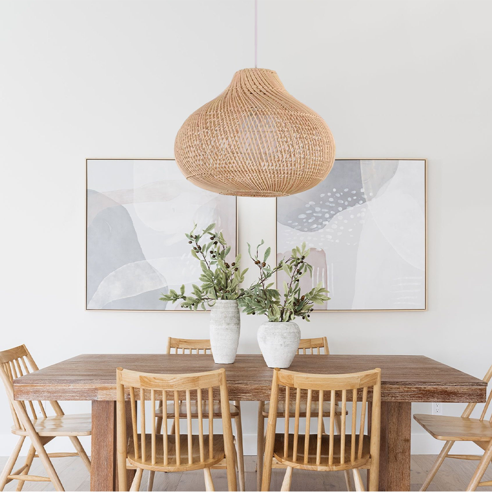 BohoLuxe – Handgefertigte Rattan-Hängelampe