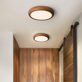 Laterne - Runde LED-Deckenlampe aus Holz