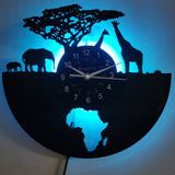Vinyl - Giraffen Wanduhr