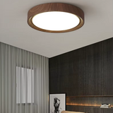 Laterne - Runde LED-Deckenlampe aus Holz