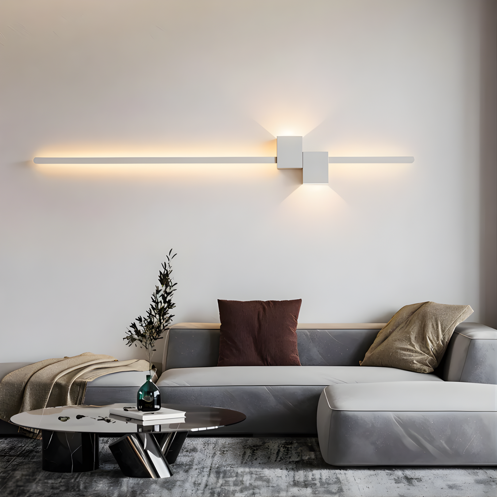 Trixon | LED-Wandleuchte, Minimalistisch, Aluminium, Warmweiß