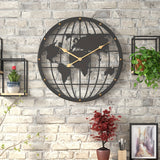 Weltkarte - Metalluhr Wanduhr