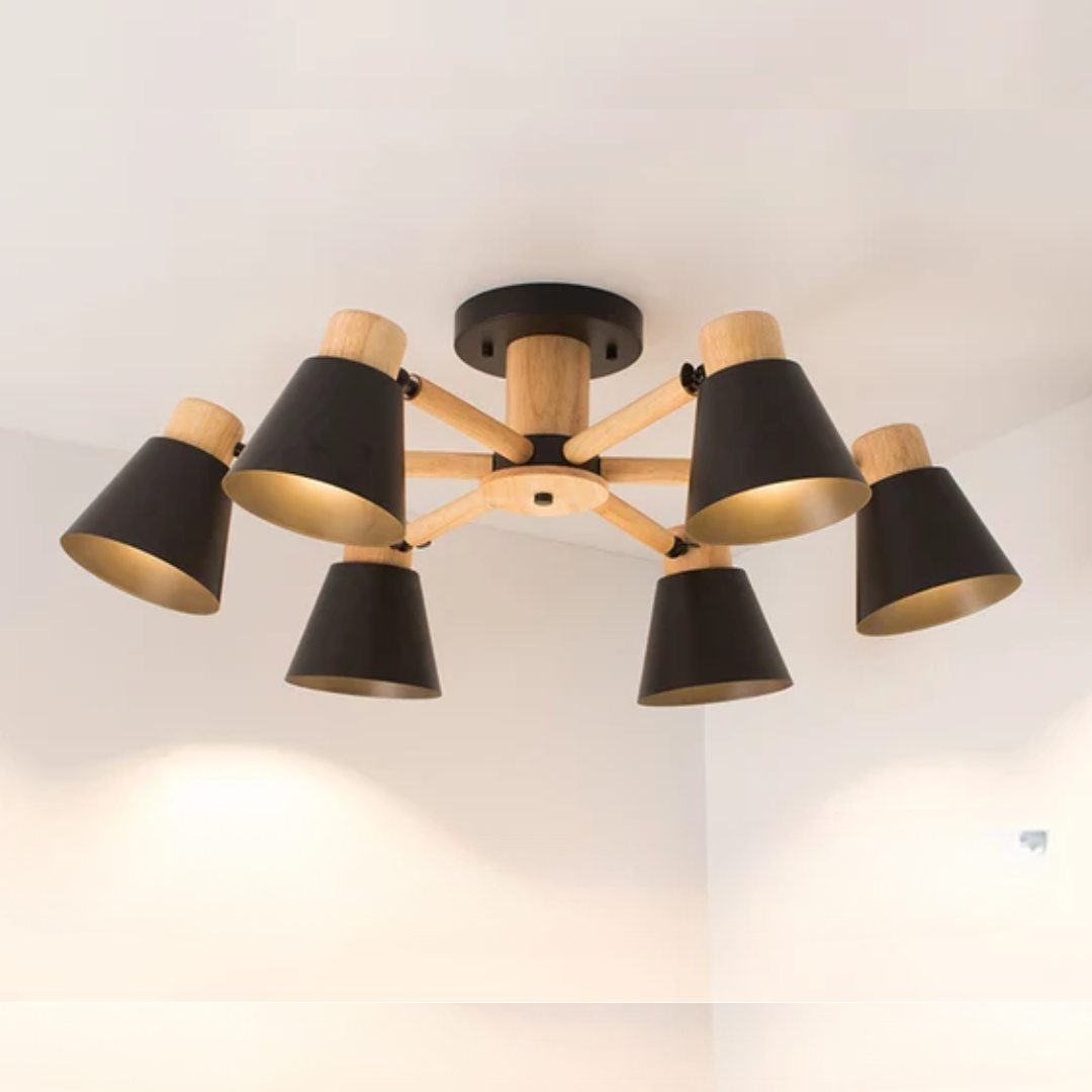 Fivra - LED-Deckenlampe mit Holzrahmen