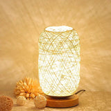 RusticGlow - Holz Tischlampe