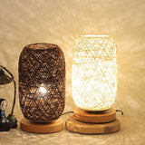 RusticGlow - Holz Tischlampe