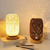 RusticGlow - Holz Tischlampe