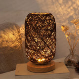 RusticGlow - Holz Tischlampe