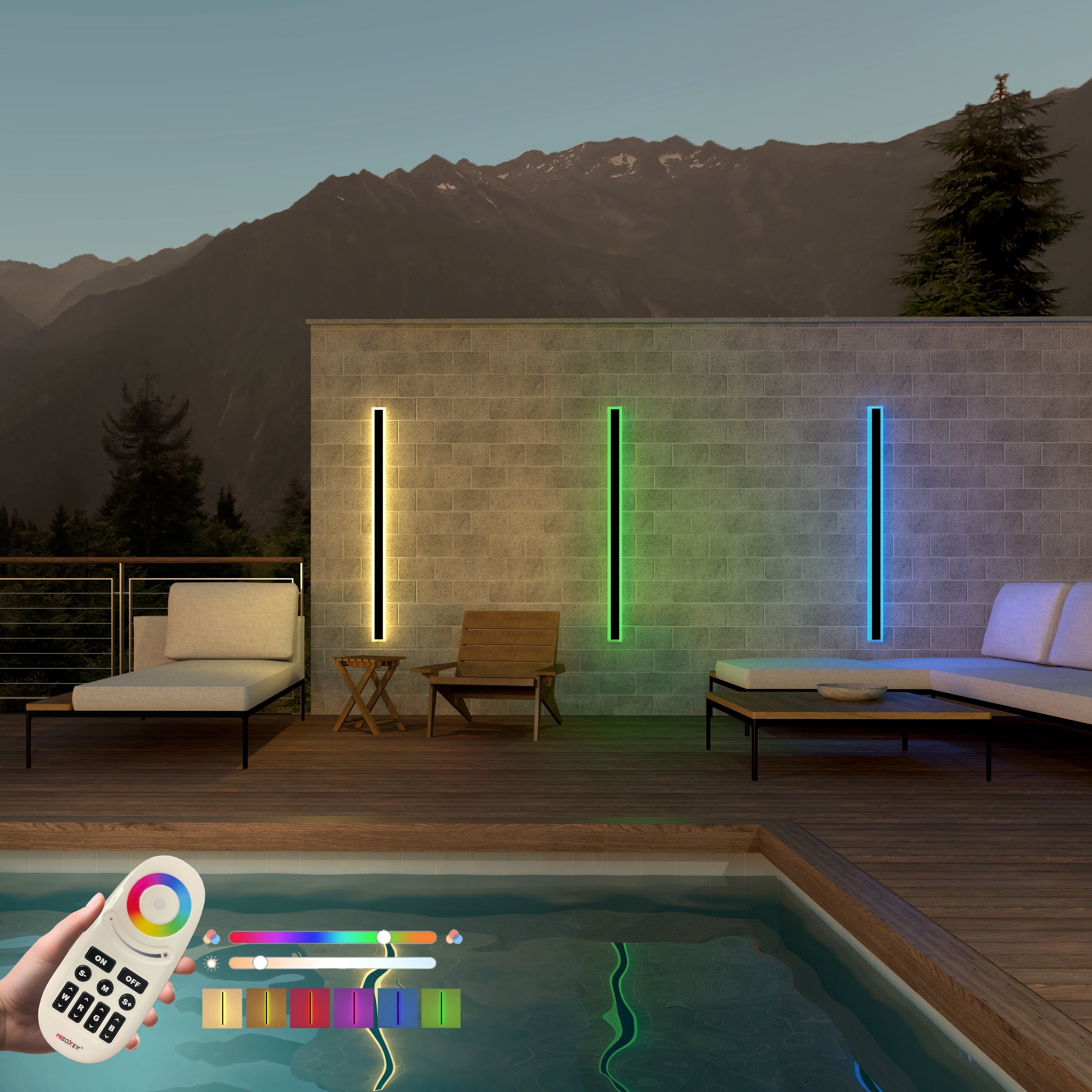 LumoGlow – RGB Außenwandleuchte