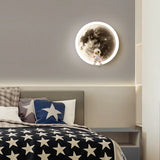 Velmir - LED-Wandleuchte mit Mond- und Astronautenmotiv