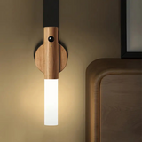 LumiWood – Wiederaufladbares LED Nachtlicht mit Bewegungssensor, USB & Magnetischer Wandhalterung