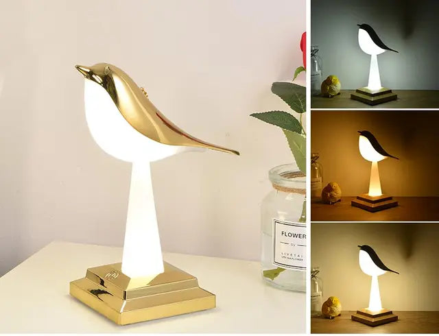 NatureGlow - Vogel Tischlampe