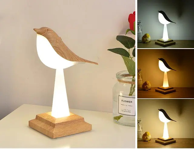 NatureGlow - Vogel Tischlampe