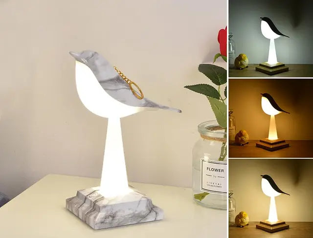 NatureGlow - Vogel Tischlampe