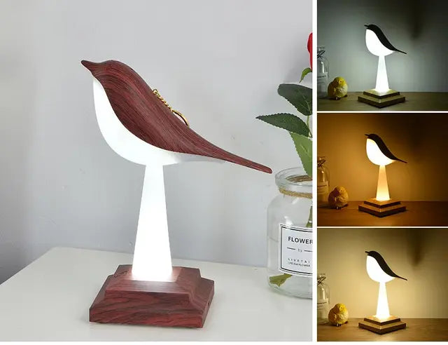 NatureGlow - Vogel Tischlampe