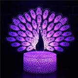 PeacockGlow – LED Tischlampe