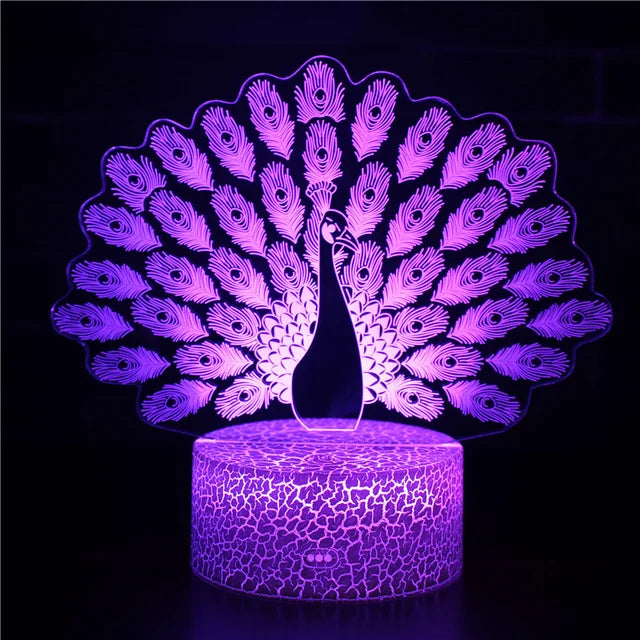 PeacockGlow – LED Tischlampe