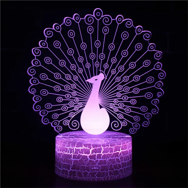 PeacockGlow – LED Tischlampe