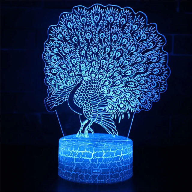 PeacockGlow – LED Tischlampe