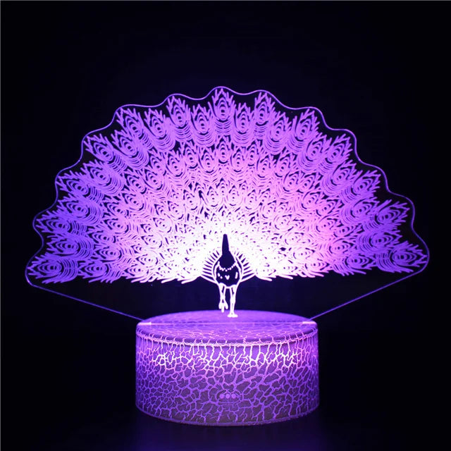 PeacockGlow – LED Tischlampe