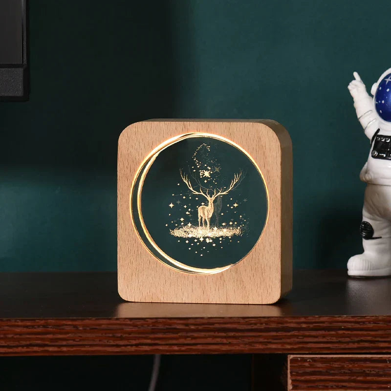 LumiWood – Gravierte Holz Nachtlampe