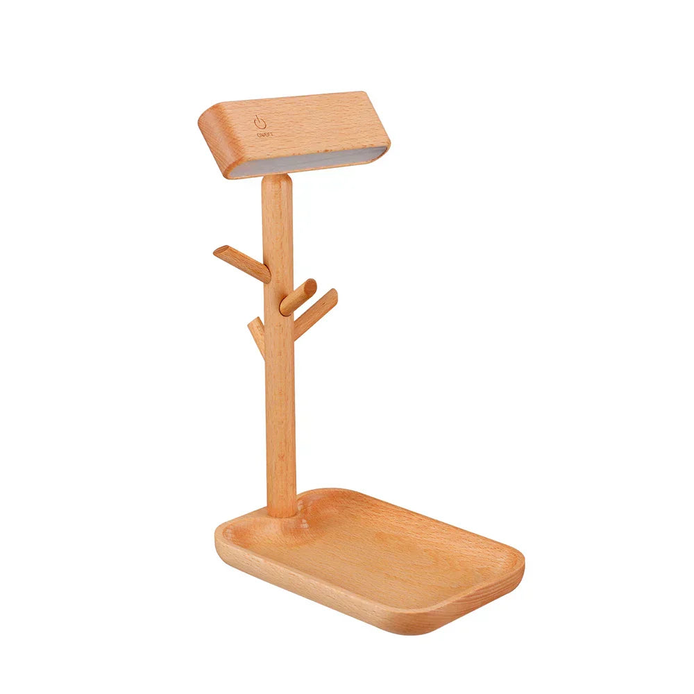 LeafGlow – Holz Tischlampe