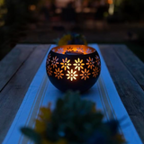 GlowFlame - Tischlampe mit Blumenmuster