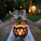 GlowFlame - Tischlampe mit Blumenmuster