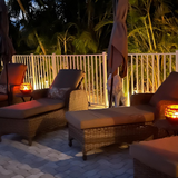 GlowFlame - Tischlampe mit Blumenmuster