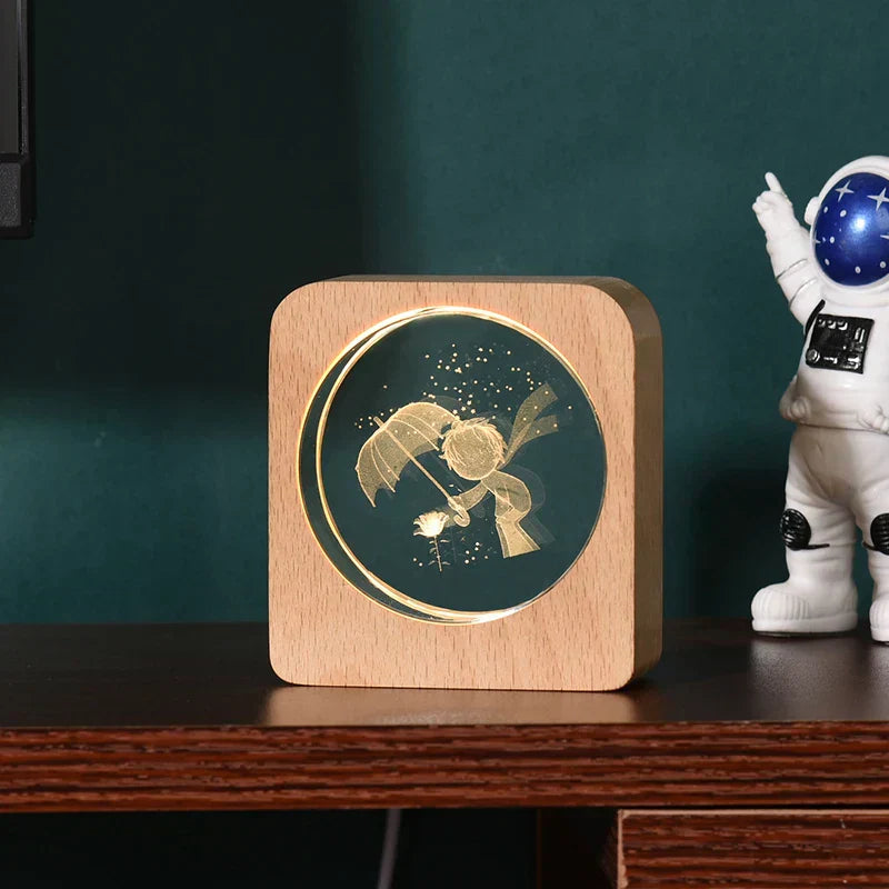 LumiWood – Gravierte Holz Nachtlampe