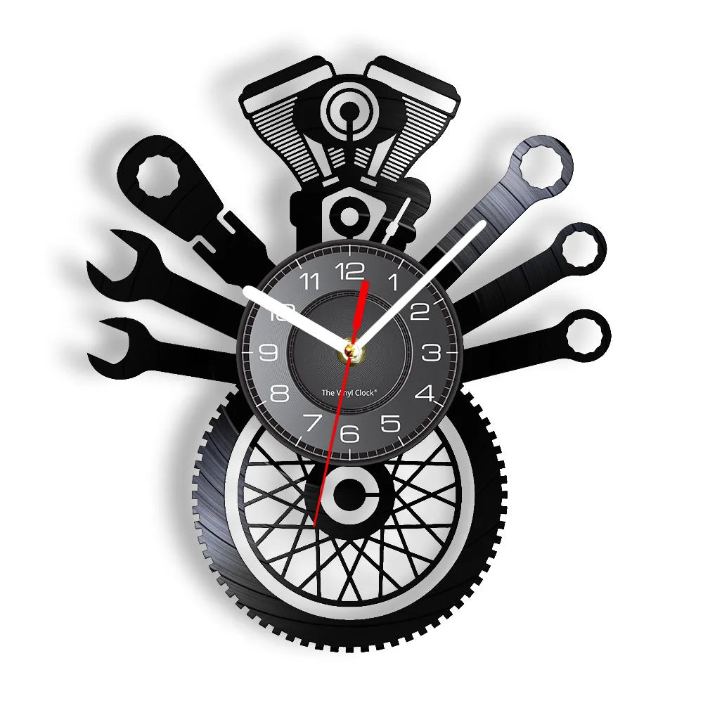 AutoReparatur - Vinyl Wanduhr