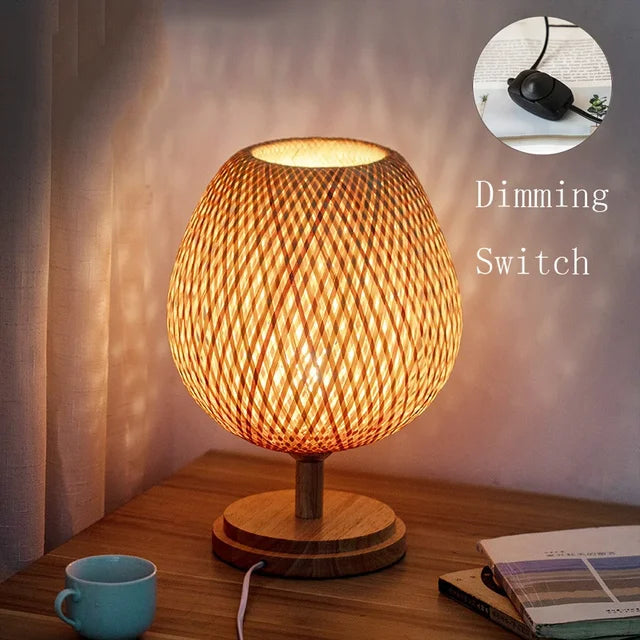 AntiqueBamboo - Bambus Tischlampe