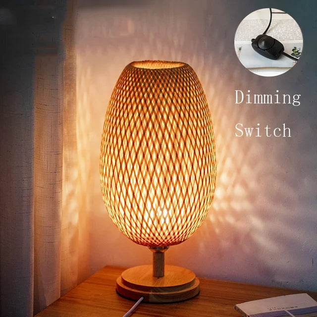 AntiqueBamboo - Bambus Tischlampe