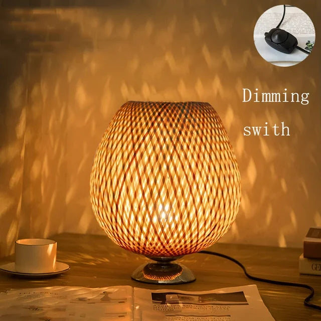 AntiqueBamboo - Bambus Tischlampe