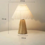 VintageGlow - Rattan Tischlampe