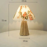 VintageGlow - Rattan Tischlampe