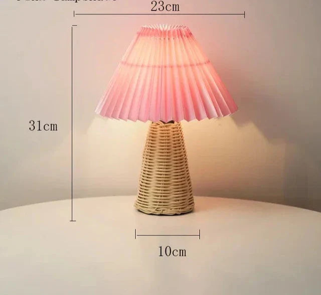 VintageGlow - Rattan Tischlampe