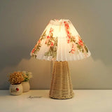 VintageGlow - Rattan Tischlampe