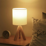 Holz - Dreibein Tischlampe