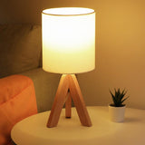 Holz - Dreibein Tischlampe