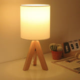 Holz - Dreibein Tischlampe