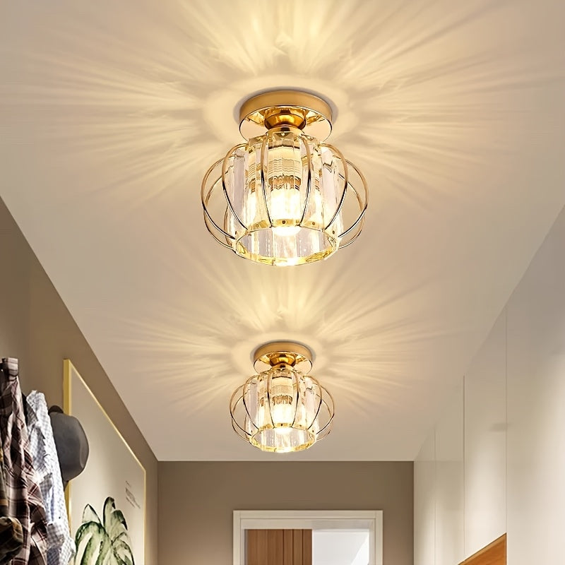 CrystalGlow – Deckenlampe Schwarz Gold